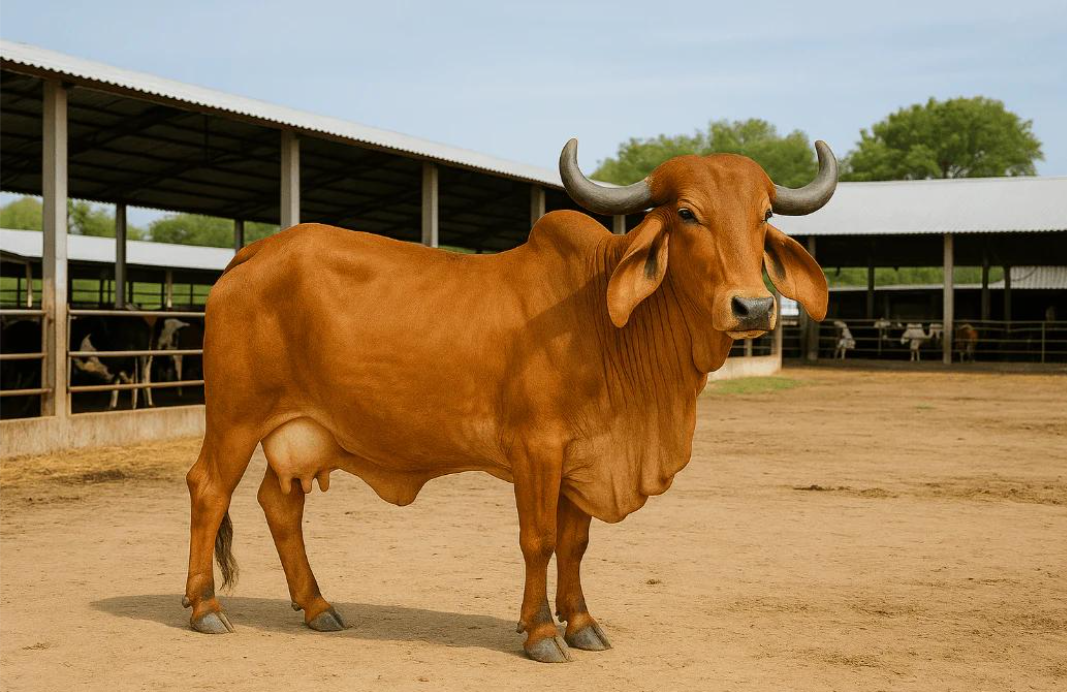 Gir cow, the A2 dung source for RR Narpavi Organics vermicompost.